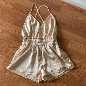 *SOLD*Cream shorts romper